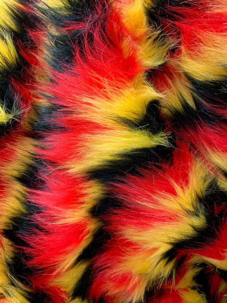 Faux Fur Fabric - Faux Fake 3 Tone Decoration Soft Furry Fabric 60 Wi